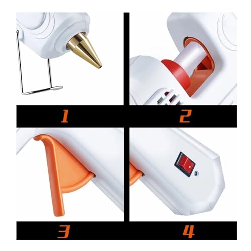 Pistola per colla a caldo pistola per colla a caldo 7 mm stick di colla industriale mini pistole termo gluegun strumento per temperatura di calore (colore: bianco-03 80 W)