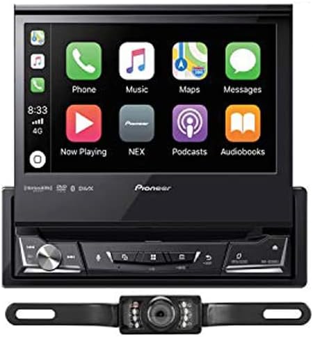 Pioneer AVH-3500NEX Single Din Multimedia Player with 7" flip Out Screen with License Plate Style Backup Camera and Sound of Tri-State Lanyard Bundle