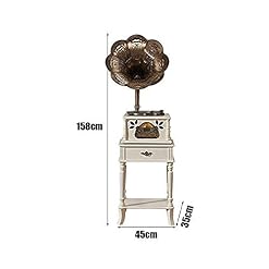 WSMLA Antique Big phonographe Turntable Wireless Speaker, avec entrée auxiliaire, Radio FM, Gramophone Rétro Style (Couleur: Marron, Blanc) - Les Beatles, Paul McCartney, John Lennon, RIngo Starr, George Harrison WSMLA Antique Big phonographe Turntable Wireless Speaker, avec entrée auxiliaire, Radio FM, Gramophone Rétro Style (Couleur: Marron, Blanc) – Image 3