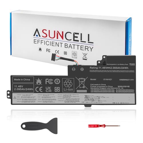 Image of ASUNCELL 01AV421 T470 T480 Laptop Battery Replacement for Lenovo ThinkPad A475 A485 TP25 Series Notebook SB10K97578 01AV419 01AV420 01AV489 SB10K97576 SB10K97577 11.46V 24Wh 2095mAh