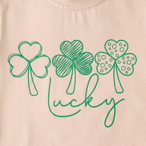 Image of CM C&M WODRO Boy Girl St. Patrick's Day T-Shirt Kid Lucky Clover Short Sleeve Shirt Funny Irish Shamrocks Tee Tops
