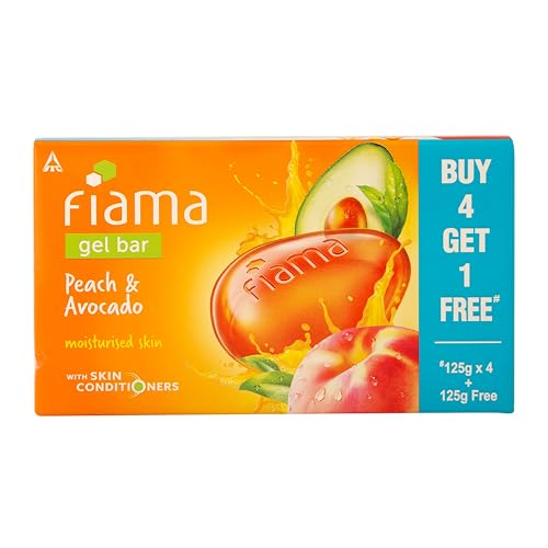 Image of Fiama Gel Bar Peach and Avocado 125 g x5 625 gm Bottle