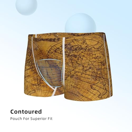 Boys' Cotton Boxer Brief Soft Underwear-Vintage Map4