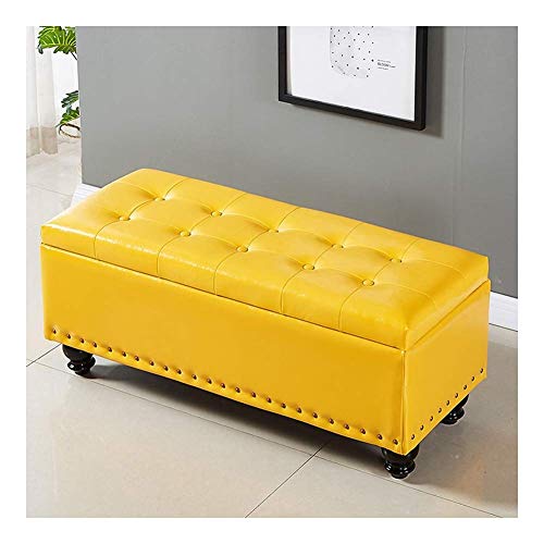 Bout de lit et tabouret à langer jaune pour chambre parentale
