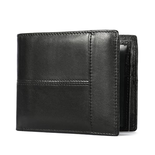 Men's Wallet Short Men's Retro Wallet for Party，Travel(Black)