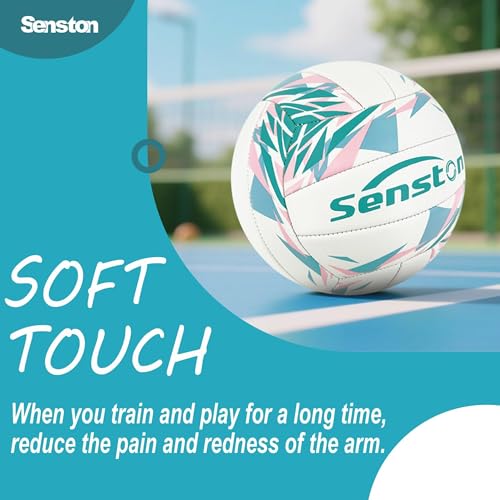 Image of Senston Size 5 Volleyball - Soft & Durable Microfiber Cover for Adults & Youth | Official Size for Indoor, Outdoor, Beach & Gym Training | Includes Air Pump