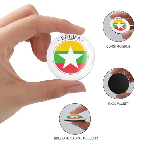 Imanes de Birmania redondos de cristal para nevera pack de 4 piezas 3