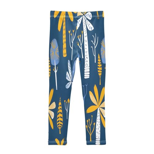 Bolaz Toddler Girls Leggings Printed Yoga Pants Leggings Yellow Plam Tree for Kids2
