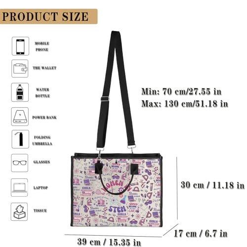 GJTIM Feminist Scientist Gift Female Stem Teacher Gift Women Empowerment Present Women In Stem Canvas Tote Bag2