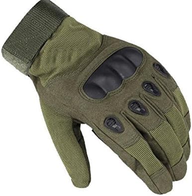 Home Brilliant Military Tactical Gloves – Reinforced Hard Knuckle, Touchscreen, Anti-Slip Shooting Gloves for Riding, Airsoft & Outdoor Use (Green Full Finger Gloves) 4