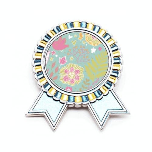 Pin's fleur verte à motif peinture en métal taille M, un accessoire artistique raffiné