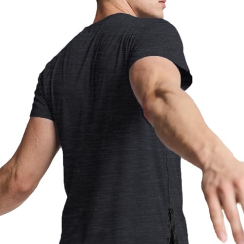 Short Sleeve Shirts for Men Tear Away Post Shoulder Surgery Shirt Recovery Full Open Side Snap Adaptive Chemo Clothing4