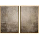 MUDECOR Framed Canvas Print Wall Art Monochromatic Gradient Abstract Minimalist Gray Illustrations Modern Art Decorative Chic for Living Room, Bedroom, Office - 24'x36'x2 Natural