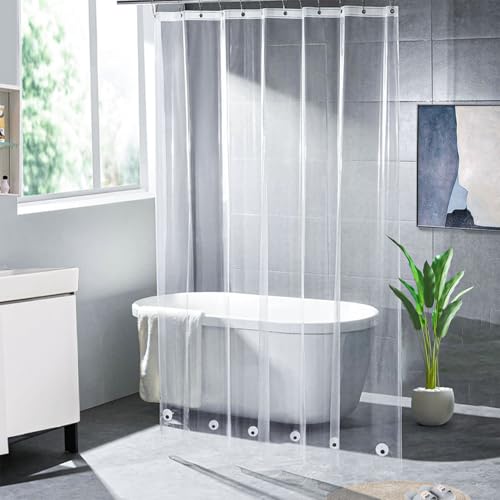 74 inch Long Clear Shower Curtain Liner with Magnets and Rustproof Grommets Lightweight Waterproof Odor-Free Suitable for Home Hotel Office etc. (72Wx74H)