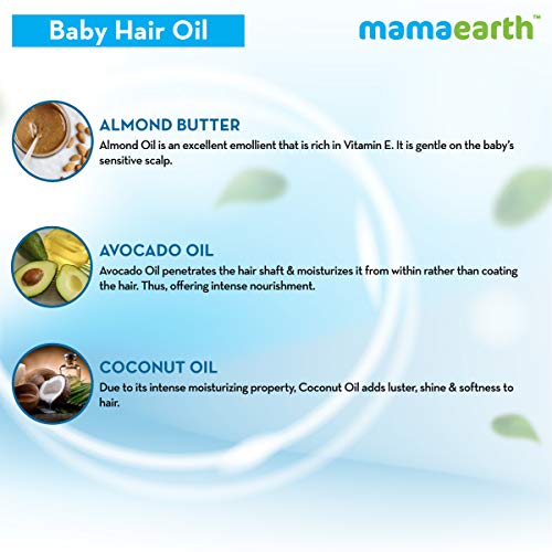 MAMAEARTH Baby Nourishing Hair Oil with Almond & Avocado oil 200ml
