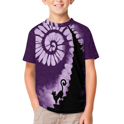Kids Tie Dye Shirts for Boys Girls Cool 3D Print Children Hippies Short Sleeve Tees Tie-Dye T Shirt