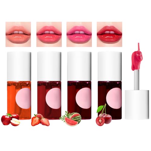 Desing Wish 4Piezas Pintalabios Permanente Rojo Labiales Mate Larga Duracion Labial Lip Tint Gloss Stain Brillo Tinta Barra Labios Tinte Colorete Liquido Lipstick Set Maquillaje Mujer Regalo Cumpleaño