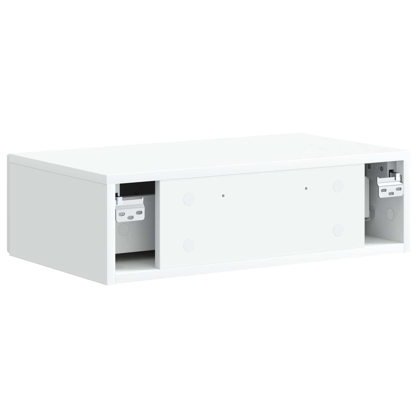 Tavolino da parete bianco, comodino, 59 x 34,5 x 17 cm