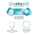 ABZ Pin Free Cloth Diaper Fasteners for Prefolds, Pre-Flats or Flat Diapers - 4 Pack - Arctic