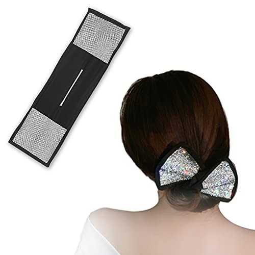 TUANR お団子ヘア グッズ モデルお団子ヘアメーカー、和風 お嬢様風髪型 髪束 夏用髪留め 暑さ対策 髪用グッズ パール髪飾、 ロングヘア用の厚めの素材 優雅 ヘアアクセサリー 夏 可愛い 蝶むすび 髪飾り ヘアバンド レディース おしゃれ ゴム リボン プレゼント 女の子 学生 人気巾着収納 (1, ブラック)