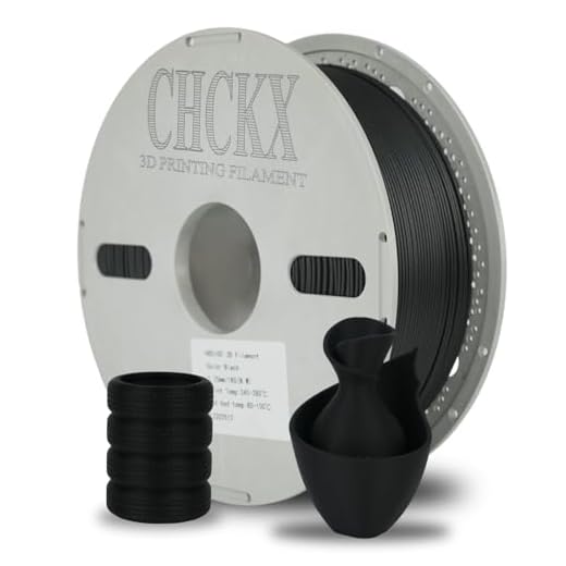 CHCKX Glass Fiber PETG Filament 1.75mm Black 1kg PETG-GF 3D Printing Filament High Impact Resistance Durability & Stiffness for Most FDM 3D Printers