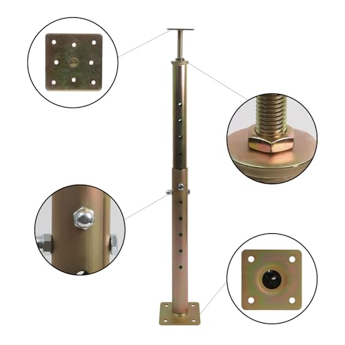 Image of 4-Pack House Floor Jacks, 19-35 Inch Galvanized Steel Support Posts