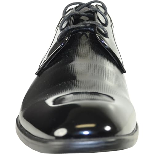 VANGELO Men Dress Shoe Rockefeller Oxford Formal Tuxedo Black Patent (10.5 E(W) US)2