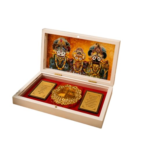 Enchanting Krystals Jai Jagannath Temple Box, Sacred Spiritual Keepsake with Divine Blessings, Peace and Protection, 8x4 Inch