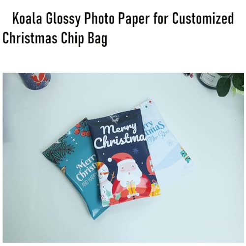 Koala Glossy Thin Inkjet Printer Paper for DIY Chip Bag and Print Brochure Flyer 8.5x11 Inches 100 Sheets 36LB for Inkjet Printers Use DYE INK