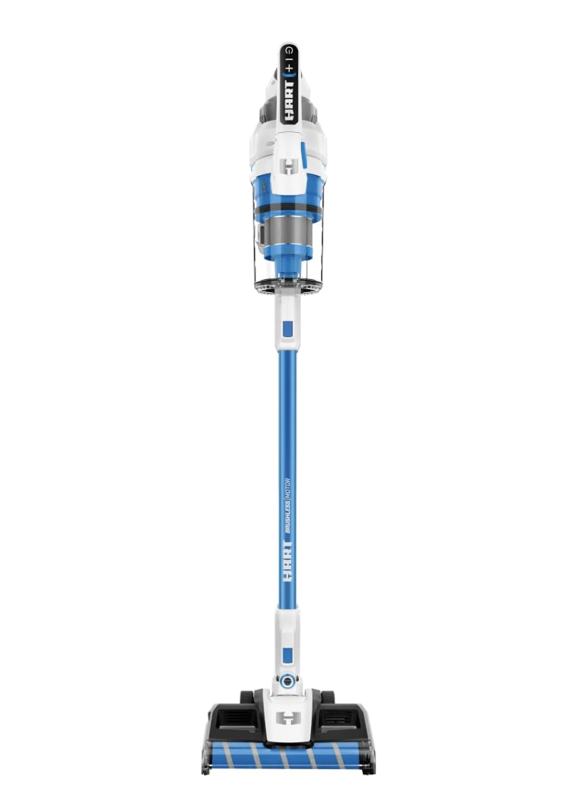 Kit de aspiradora de varilla con cepillo giratorio doble HART de 20 voltios Batería de iones de litio de 1,40 Ah incluida Cepillo para polvo de grietas y herramienta para microgrietas Accesorios Soporte de pared incluido