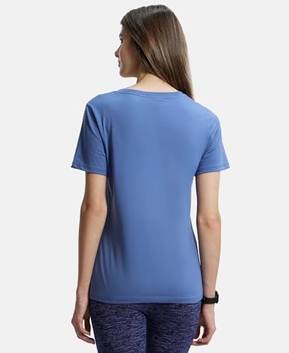 Image of Jockey AW88 Women Super Combed Cotton Rich Relaxed Fit Solid Curved Hem Styled Half Sleeve T-Shirt