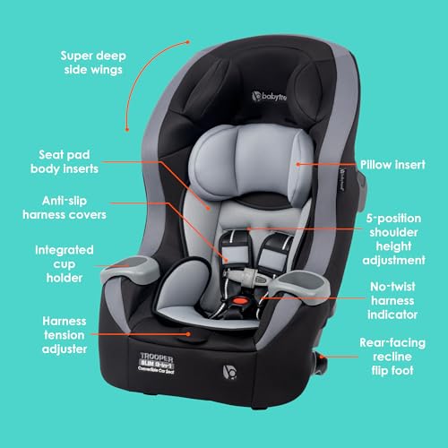 baby trend trooper slim 3-in-1 convertible car seat dash black