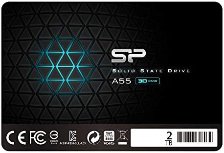 Silicon Power 2TB SSD 3D NAND A55 SLC Cache Performance Boost SATA III 2.5" 7mm (0.28") Internal Solid State Drive (SP002TBSS3A55S25)