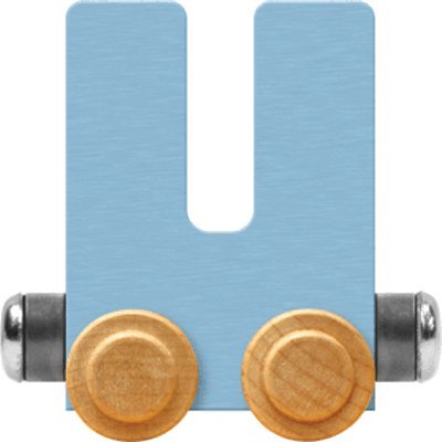 Maple Landmark NameTrain Pastel Letter Car U - Made in USA (Blue)