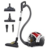 LG VK8506NHAG - Aspirador sin Bolsa 650W, Sistema Kompressor, Turbo Ciclónico, Aspiradora Tubo Telescópico, Depósito 1,2Lx3, Regulador Potencia, Cepillo Corner + 2 en 1 Alfombra-Suelos, Rojo