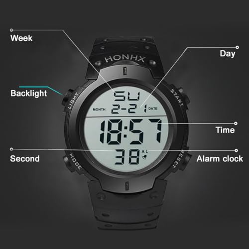SHUNYABEI Referee Multifunctional Waterproof Chronograph Watch Stopwatch Wristband, Watch for Men, Women, Students for Running Outdoor Swimming, Alarm Clock/Timer LED Backlight - Image 6
