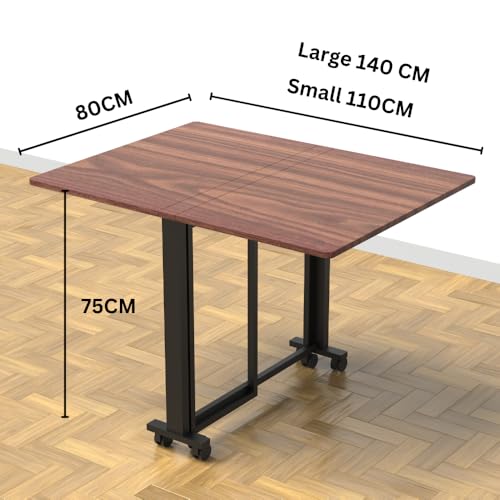 InnoFur Pacio Folding Dining/Utility/Coffee Table(Color: Brown, Size: Large (140CM))