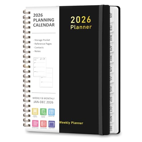 2026 Planner, Weekly and Monthly Calendar Academic Planner, Jan 2026 - Dec 2026, Planning Agenda...