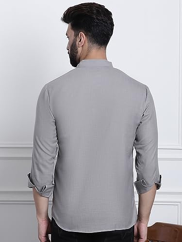 Sojanya (Since 1958 Men'S Cotton Blend Solid Only Short Kurta3