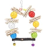 WFNIHONHON Swing Colgante de pájaros Hojas de maíz de Mochila Bola de plástico Pet Pet Bird Jaula Swing Swing Toy