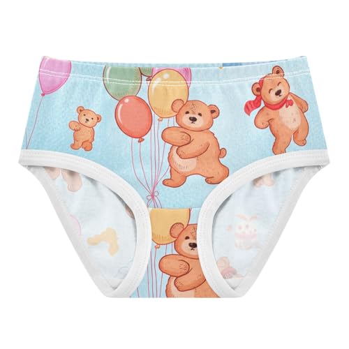 Cotton Toddler Underwear Floral Cute Bears Balloons Light Blue Cute Panties Girl Cartoon Briefs Underpants 2t