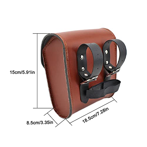 Bolsa para Manillar de Moto Mini de Cuero PU Marrón miniatura 6