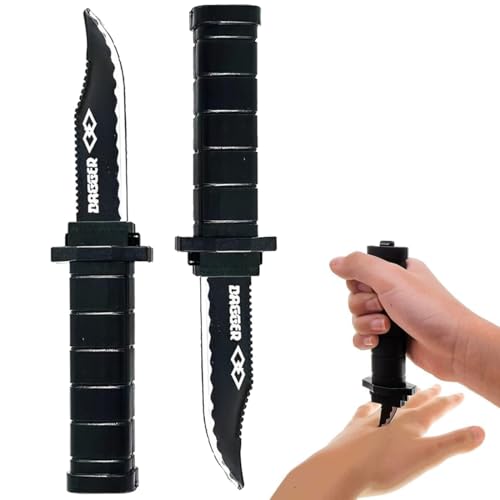 Juguta 2 Pièces Couteaux de Magie Disparus Couteaux de Théâtre à Lame Rétractable Faux Couteaux de Magie en Plastique Accessoires de Magie pour Adultes Farce d'Avril