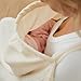 PPOGOO Muslin Nursing Cover for Baby Breastfeeding, Breathable Privacy Nursing Covers for Mom 100% Cotton Breastfeeding Cover with Rigid Hoop for Mother Nursing Apron (Beige)