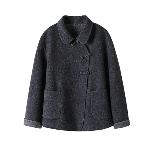Chaqueta de tweed estilo chino larga para abrigarse con estilo en invierno