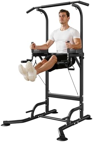 Dskeuzeew Power Tower Dip Station Pull Up Bar, Adjustable Height ...