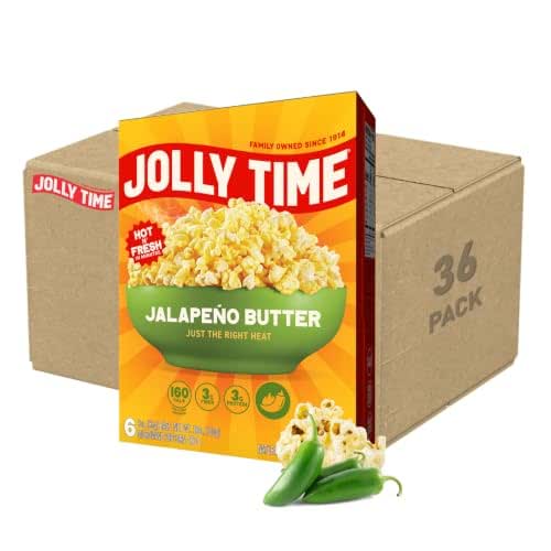 Jolly Time Jalapeño Butter, Microwave Popcorn with Just the Right