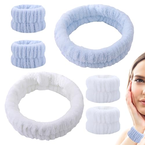 Set 2 Fasce Per Capelli In Spugna Di Cotone – Morbide E Assorbenti Per Lavaggio Viso, Trattamenti Viso, Trucco – Regalo Spa Per Lei