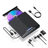 Multifunktions-DVD-Player, Hochgeschwindigkeitsdatenübertragung, 7-in-1-optisches Laufwerk, USB 3.0 Typ-C, Externer Tragbarer CD/DVD-Reader Platzsparend