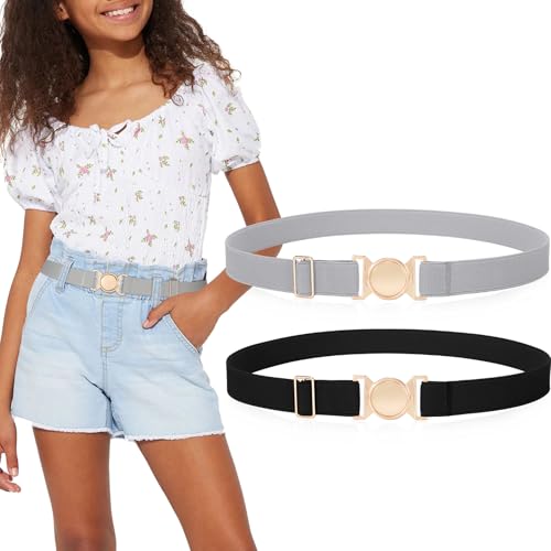 SUOSDEY 2 Pcs Kids Belt for Boys Girls Toddler Adjustable Elastic waist Belt for Back to School